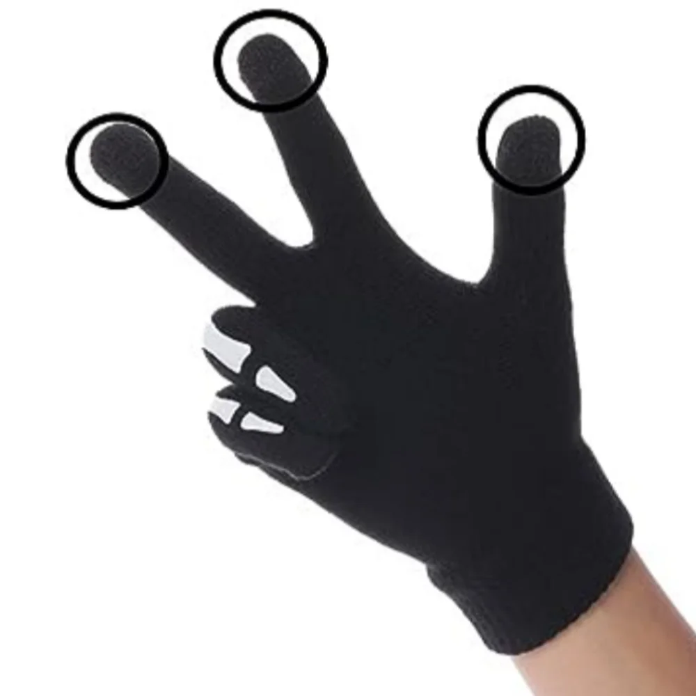 Stretchy Skeleton Gloves Glow in the Dark Stretch Knit Kids and Adult Sizes Goth